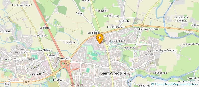 localisation de l'entreprise TRANSPORT BRETONS PRODUITS SENSIBLES  SAINT-GREGOIRE