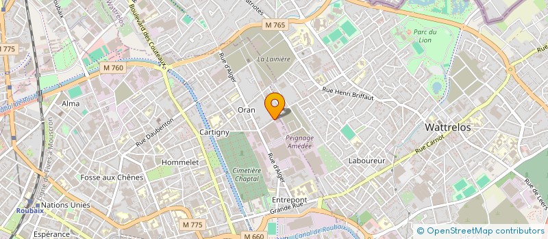 localisation de l'entreprise TRANSPORT GRANDE VITESSE COLIS à ROUBAIX