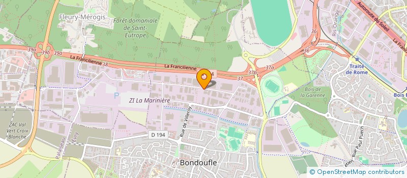 localisation de l'entreprise TRANSPORT GROUPAGE MANUTENTION à BONDOUFLE