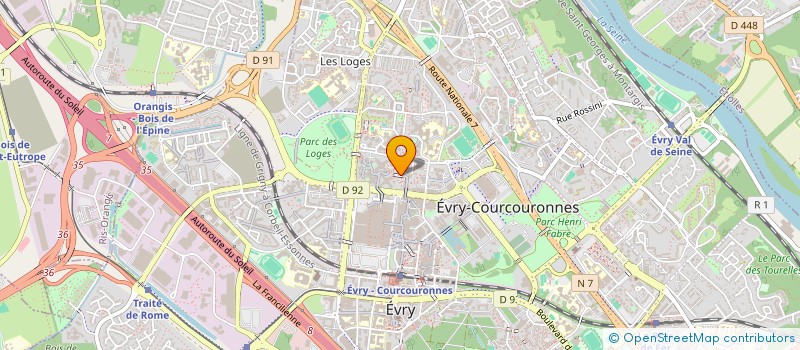 localisation de l'entreprise TRANSPORT MESSAGERIE S91 à EVRY-COURCOURONNES