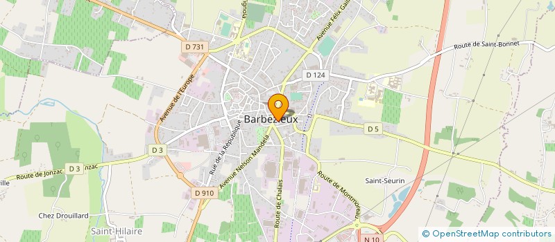 localisation de l'entreprise TRANSPORTS BERNON à BARBEZIEUX-SAINT-HILAIRE