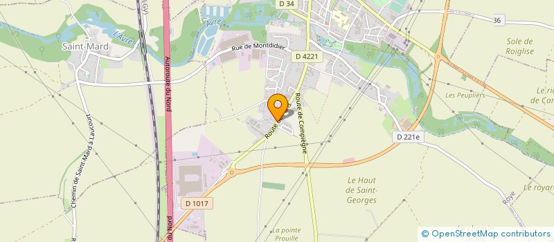 localisation de l'entreprise TRANSPORTS BRETON ET FILS à ROYE