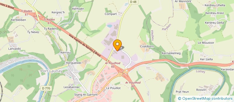 localisation de l'entreprise TRANSPORTS CALVEZ ERIC à CHATEAULIN