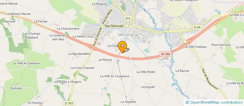 localisation de l'entreprise TRANSPORTS CHERIAUX à MERDRIGNAC