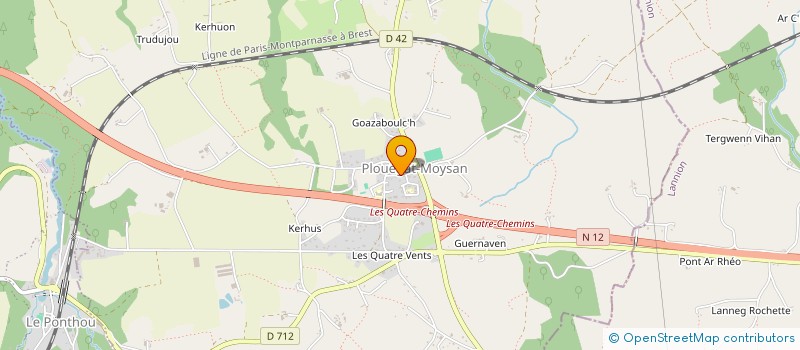 localisation de l'entreprise TRANSPORTS CHRISTOPHE MORIN à PLOUEGAT-MOYSAN