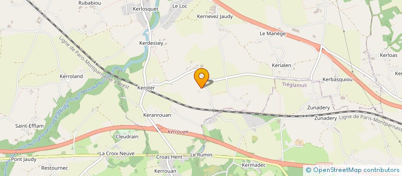 localisation de l'entreprise TRANSPORTS DAVID COUENNE  TREGLAMUS