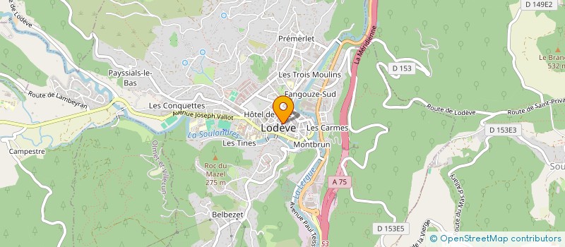 localisation de l'entreprise TRANSPORTS DES HAUTS CANTONS à LODEVE
