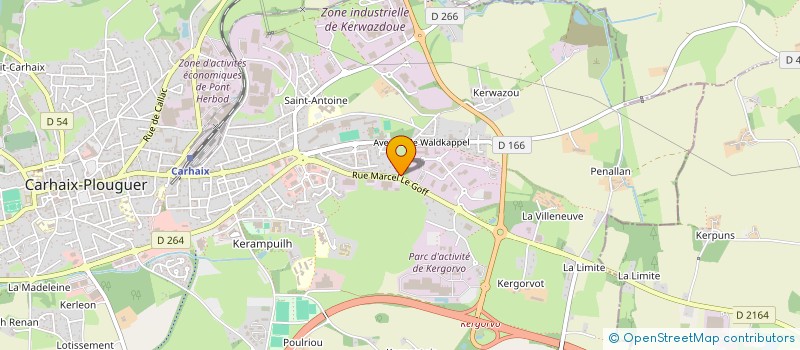 localisation de l'entreprise TRANSPORTS ET CARS CROISSANT  CARHAIX-PLOUGUER