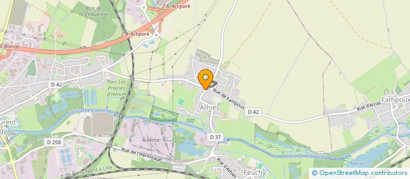 localisation de l'entreprise TRANSPORTS ET TAXI JULIEN  ATHIES