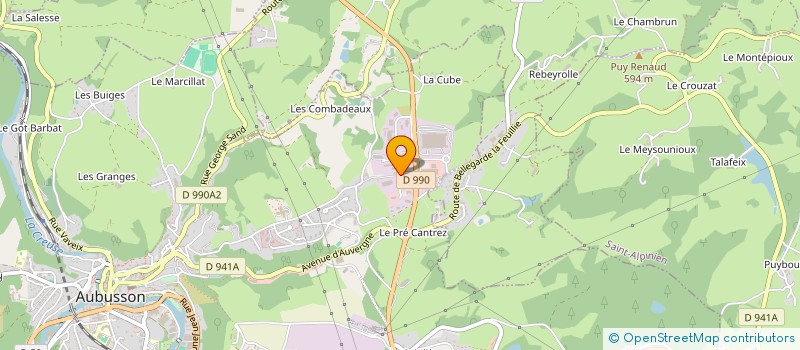 localisation de l'entreprise TRANSPORTS ET TRAVAUX PUBLICS MARCHOIS à AUBUSSON