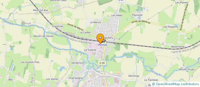 localisation de l'entreprise TRANSPORTS GABILLET VONNAS à VONNAS