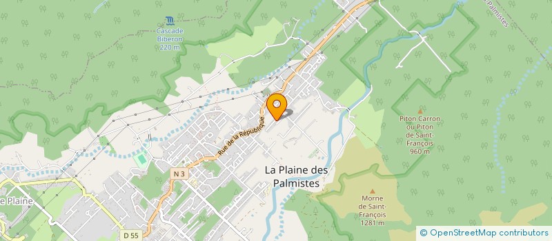 localisation de l'entreprise TRANSPORTS GP RUN à LA PLAINE-DES-PALMISTES