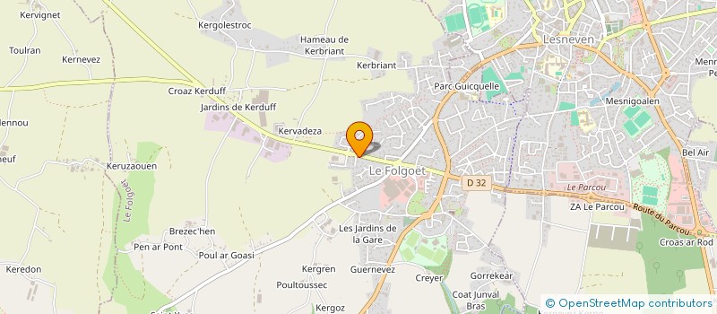 localisation de l'entreprise TRANSPORTS HUGUES INIZAN à LE FOLGOET
