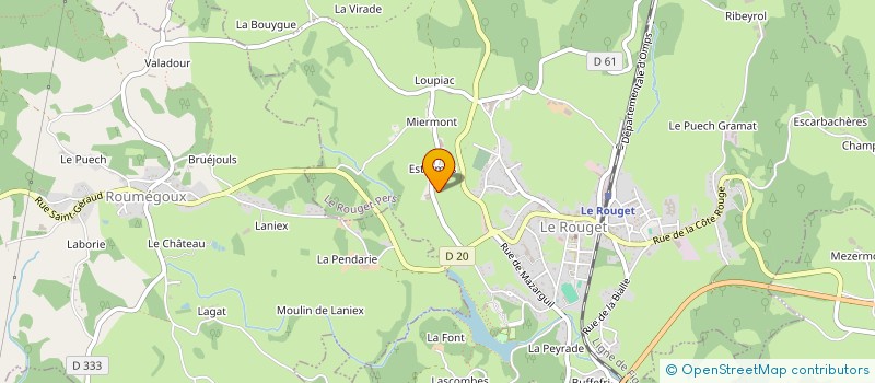 localisation de l'entreprise TRANSPORTS JORDI LAFON à LE ROUGET-PERS