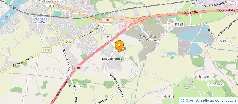 localisation de l'entreprise TRANSPORTS LF à MARSSAC-SUR-TARN