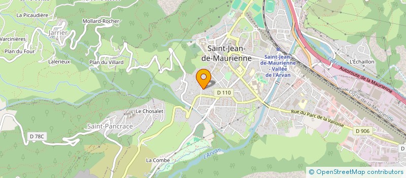 localisation de l'entreprise TRANSPORTS LOUIS CHAUMAZ à SAINT-JEAN-DE-MAURIENNE
