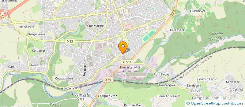 localisation de l'entreprise TRANSPORTS MICHEL ORHAND à LANDIVISIAU