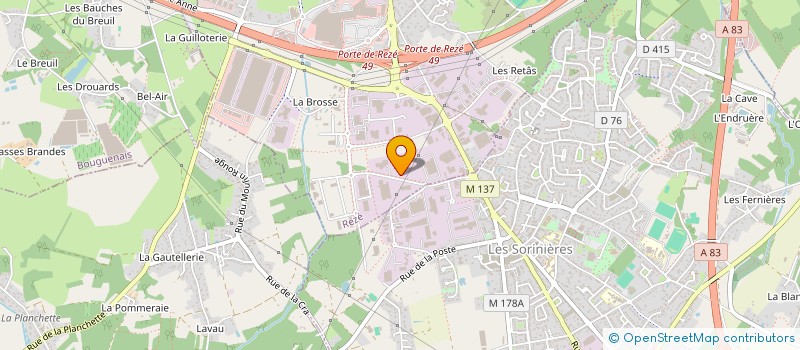 localisation de l'entreprise TRANSPORTS MORAND FRIGORIFIQUES à REZE