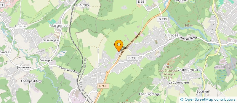 localisation de l'entreprise TRANSPORTS OLIVIER LEVAGE à ALLINGES