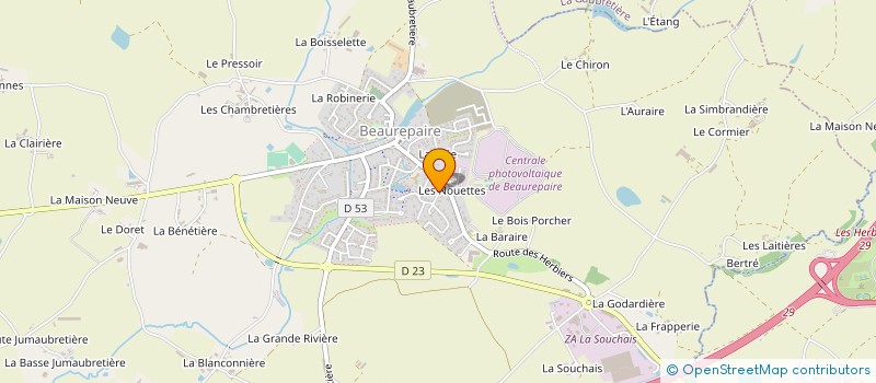 localisation de l'entreprise TRANSPORTS OUVRARD à BEAUREPAIRE