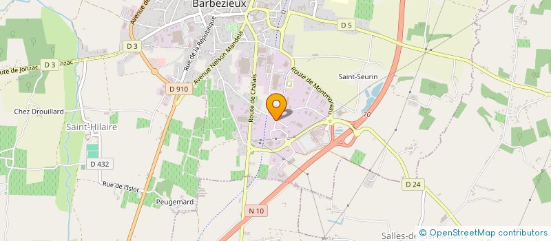 localisation de l'entreprise TRANSPORTS PETIT à BARBEZIEUX SAINT HILAIRE
