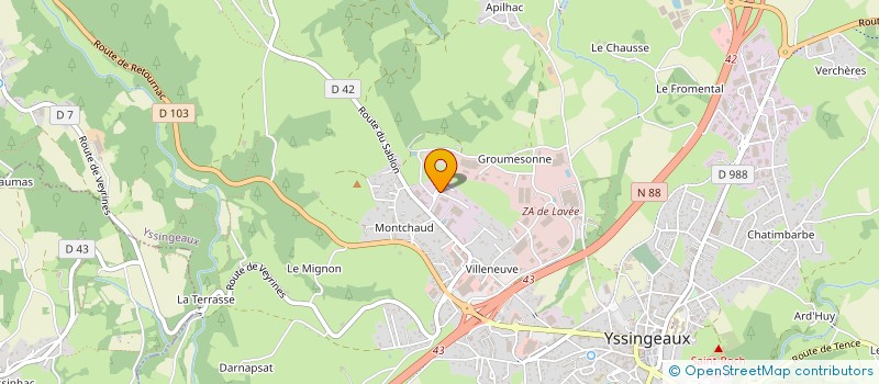 localisation de l'entreprise TRANSPORTS PHILIPPE MONTELIMARD à YSSINGEAUX