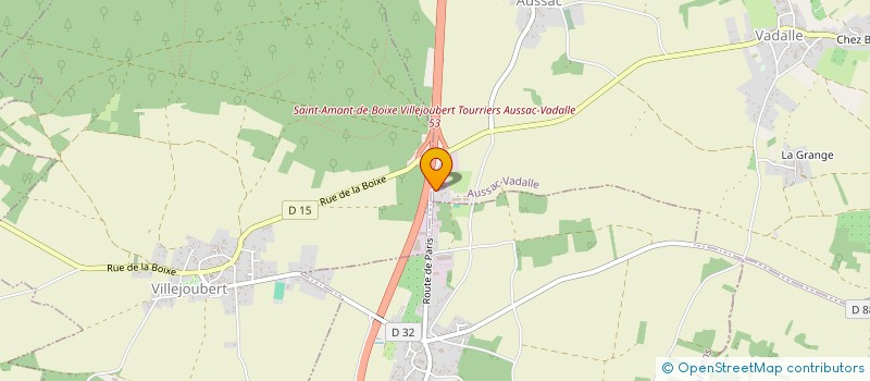 localisation de l'entreprise TRANSPORTS RHG à AUSSAC-VADALLE