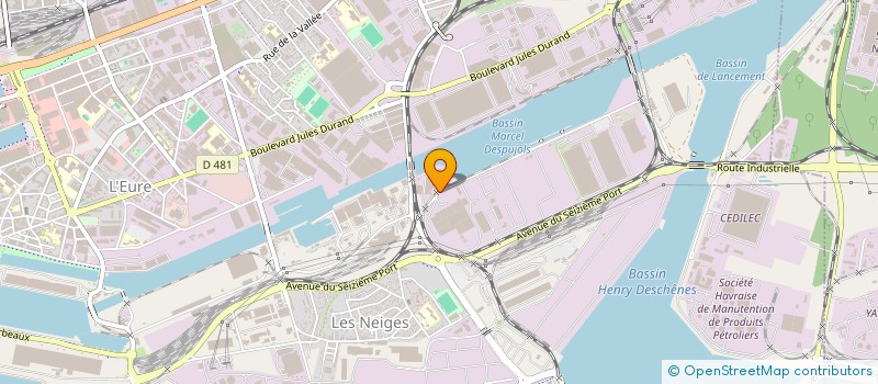 localisation de l'entreprise TRANSPORTS ROULAND LEGRAND à LE HAVRE