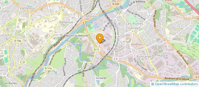 localisation de l'entreprise TRANSPORTS ROYER SAZERAT à LIMOGES
