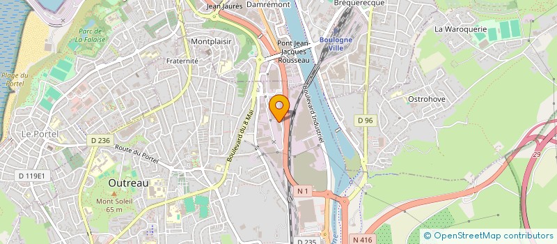localisation de l'entreprise TRANSPORTS SANS FRONTIERES à OUTREAU