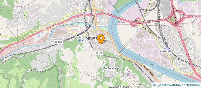 localisation de l'entreprise TRANSPORTS SERVICES ALPES RHONE à GIVORS