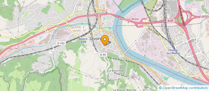 localisation de l'entreprise TRANSPORTS SERVICES ALPES RHONES à GIVORS