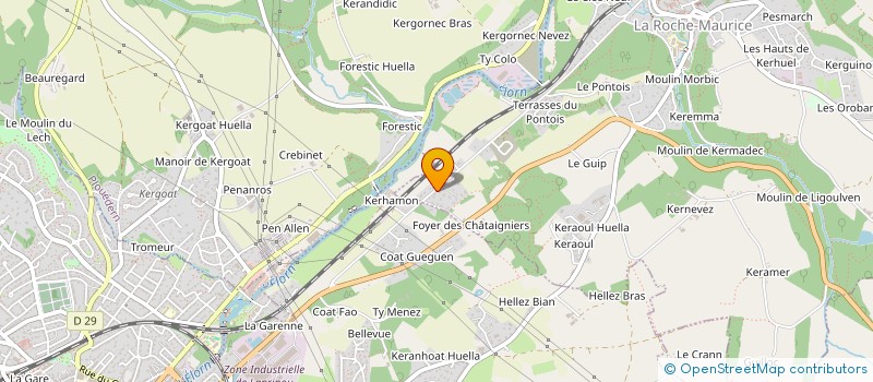 localisation de l'entreprise TRANSPORTS TREGUER à LA ROCHE-MAURICE