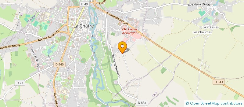 localisation de l'entreprise TRANSPORTS TRIBET à LA CHATRE