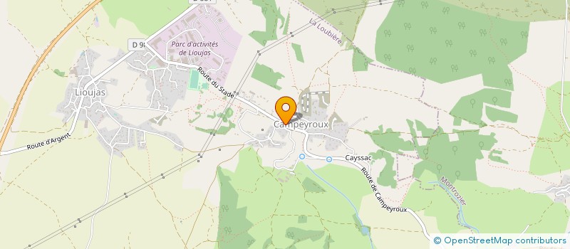 localisation de l'entreprise TRANSPORTS VAYSSET à LA LOUBIERE