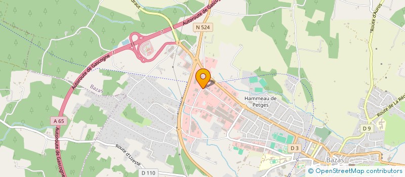 localisation de l'entreprise TRANSTECHNIC  BAZAS