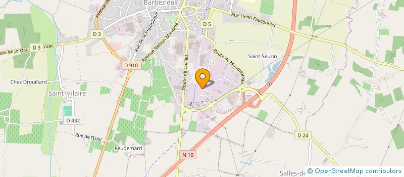 localisation de l'entreprise TRANSUD-OUEST CEREALES à BARBEZIEUX SAINT HILAIRE