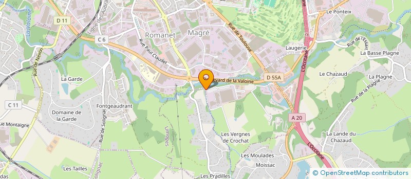 localisation de l'entreprise TRANSVERD à LIMOGES