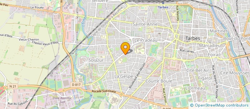 localisation de l'entreprise TRAVAIL ET PARTAGE DES HAUTES PYRENEES  TARBES
