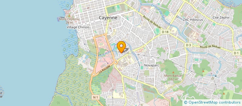 localisation de l'entreprise TRAVAUX CHARPENTE COUVERTURE à CAYENNE