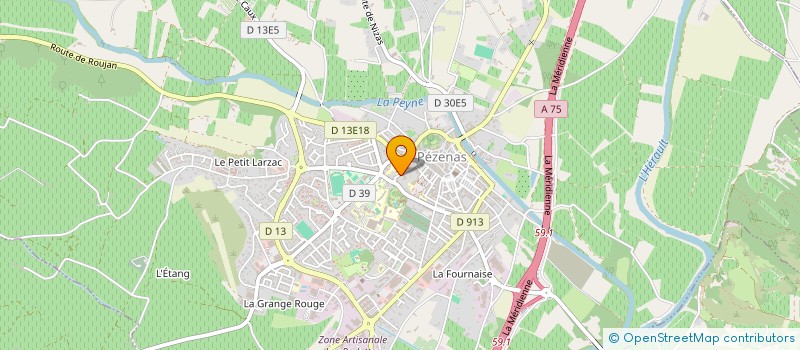 localisation de l'entreprise TRAVAUX FOURNITURES SERVICE INFORMATIQUE à PEZENAS