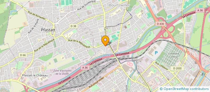 localisation de l'entreprise TRAVAUX PUBLICS ALSACE SARL  MULHOUSE