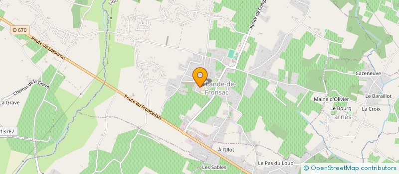 localisation de l'entreprise TRAVAUX PUBLICS SERVICES AQUITAINE à LA LANDE-DE-FRONSAC
