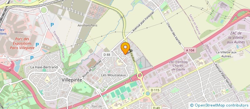 localisation de l'entreprise TRB TRANS à VILLEPINTE