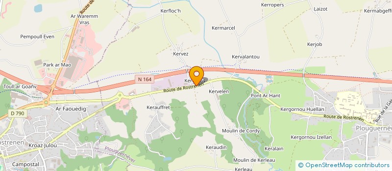 localisation de l'entreprise TRENVOUEZ à PLOUNEVEZ-QUINTIN