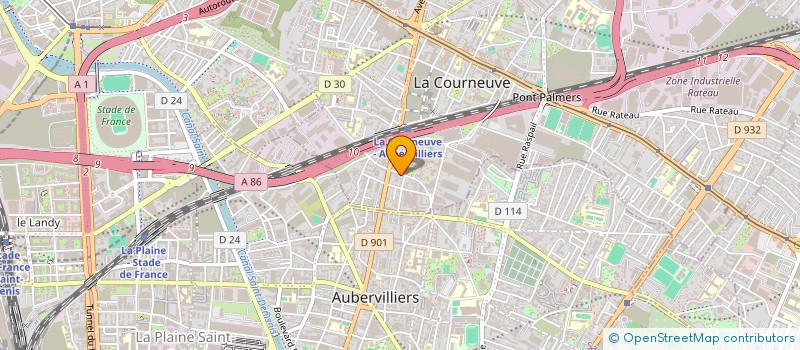 localisation de l'entreprise TREZA à LA COURNEUVE