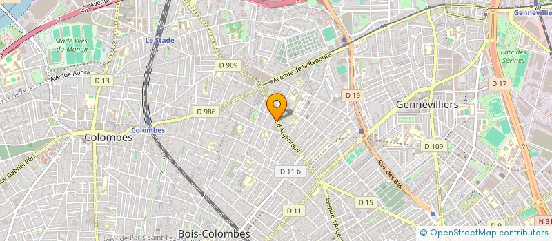 localisation de l'entreprise TRIANGLE.X.RENOV à BOIS-COLOMBES