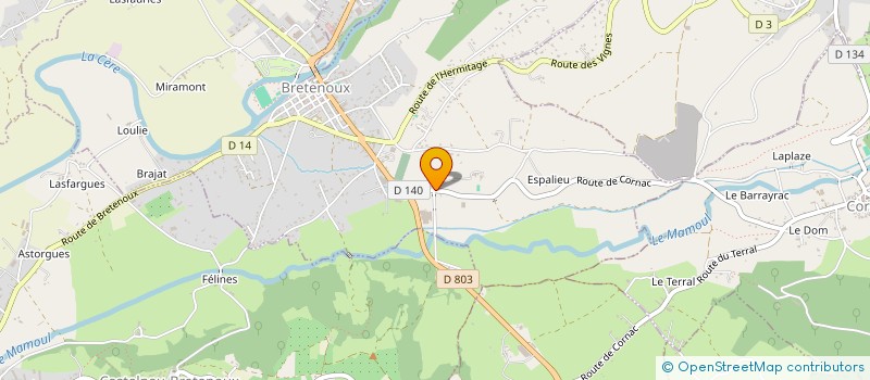 localisation de l'entreprise TRICEPS  BRETENOUX