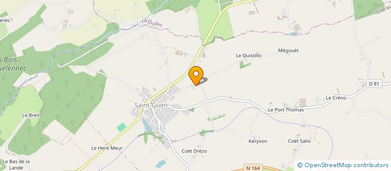 localisation de l'entreprise TRIGONE à GUERLEDAN