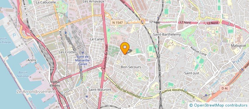 localisation de l'entreprise TRISOMIE 21 BOUCHES DU RHONE GROUPE D'ETUDES POUR L'INSERTION SOCIALE DES PERSONNES PORTEUSES D'UNE TRISOMIE 21  MARSEILLE